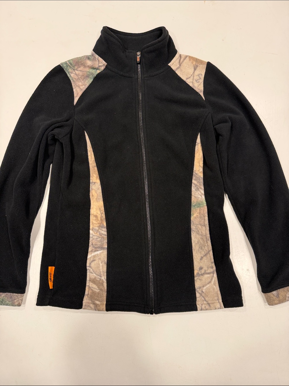Women’s Black Fleece Jacket with Camo Accents